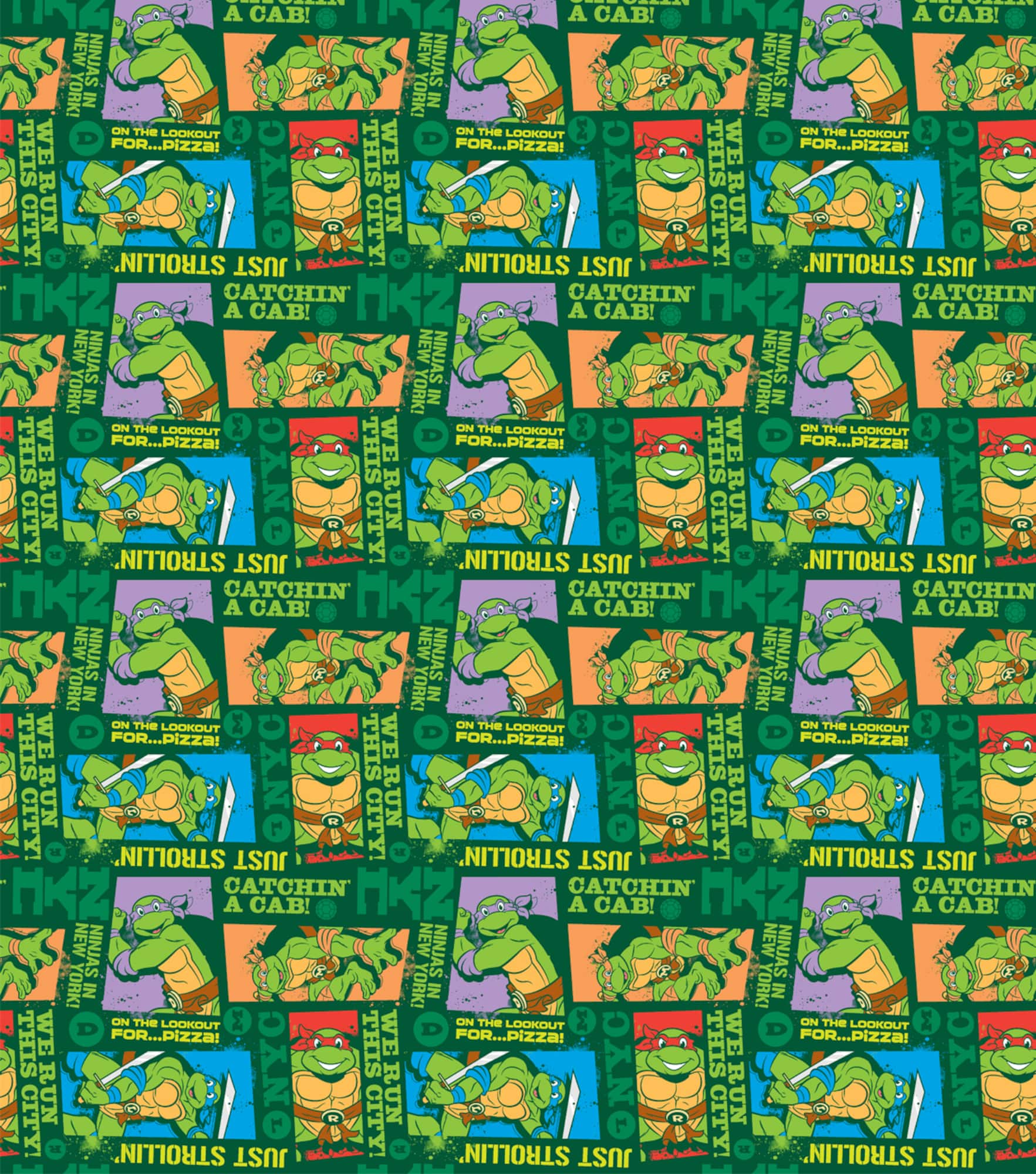 Nickelodeon Teenage Muntant Ninja Turtles New York Cotton Fabric